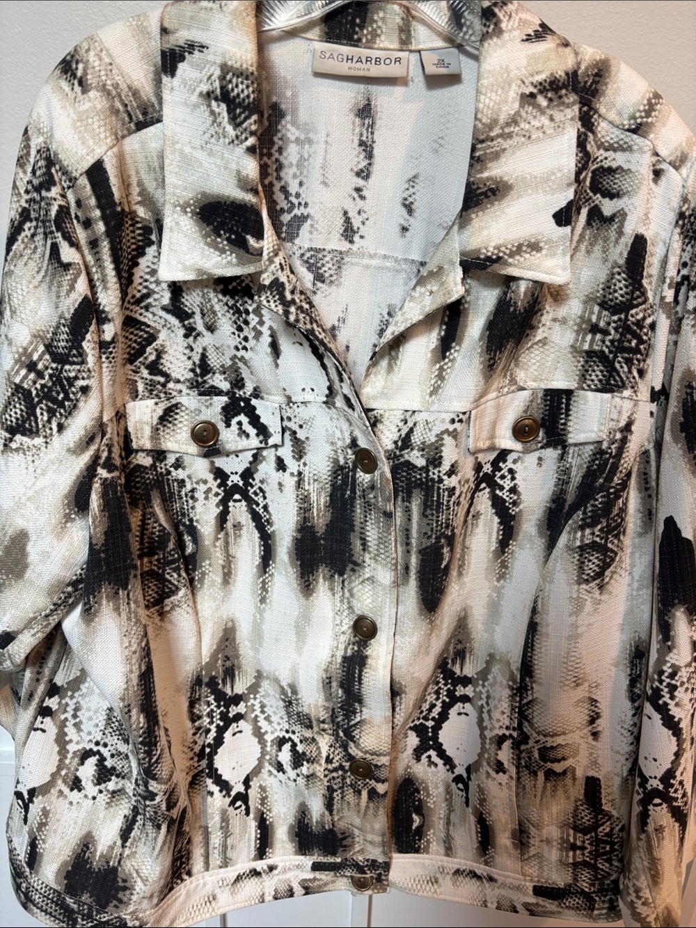 Sag Harbor abstract snakeskin ladies jacket